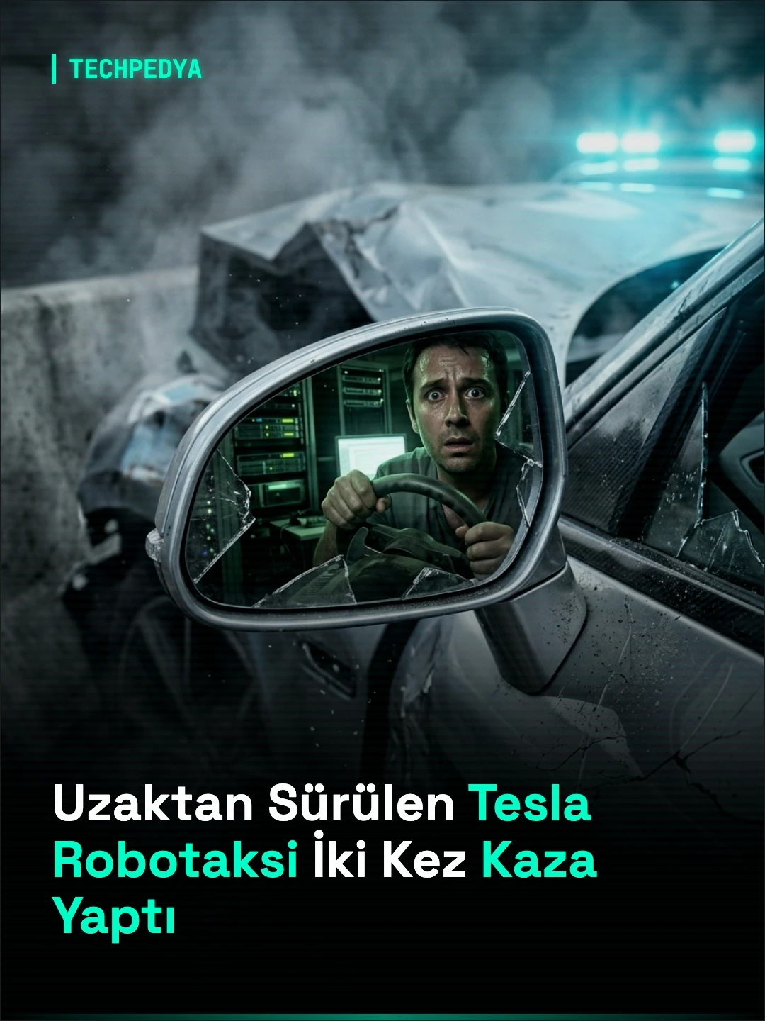 Uzaktan Sürülen Tesla Robotaksi İki Kez Kaza Yaptı