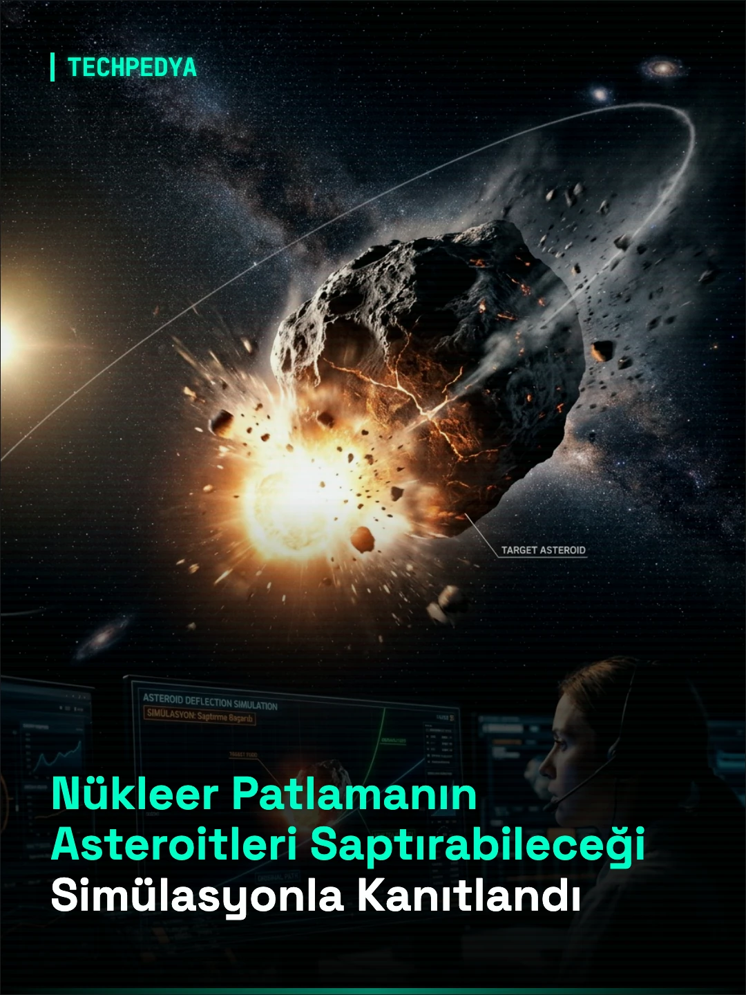 Nükleer Patlamanın Asteroitleri Saptırabileceği Simülasyonla Kanıtlandı
