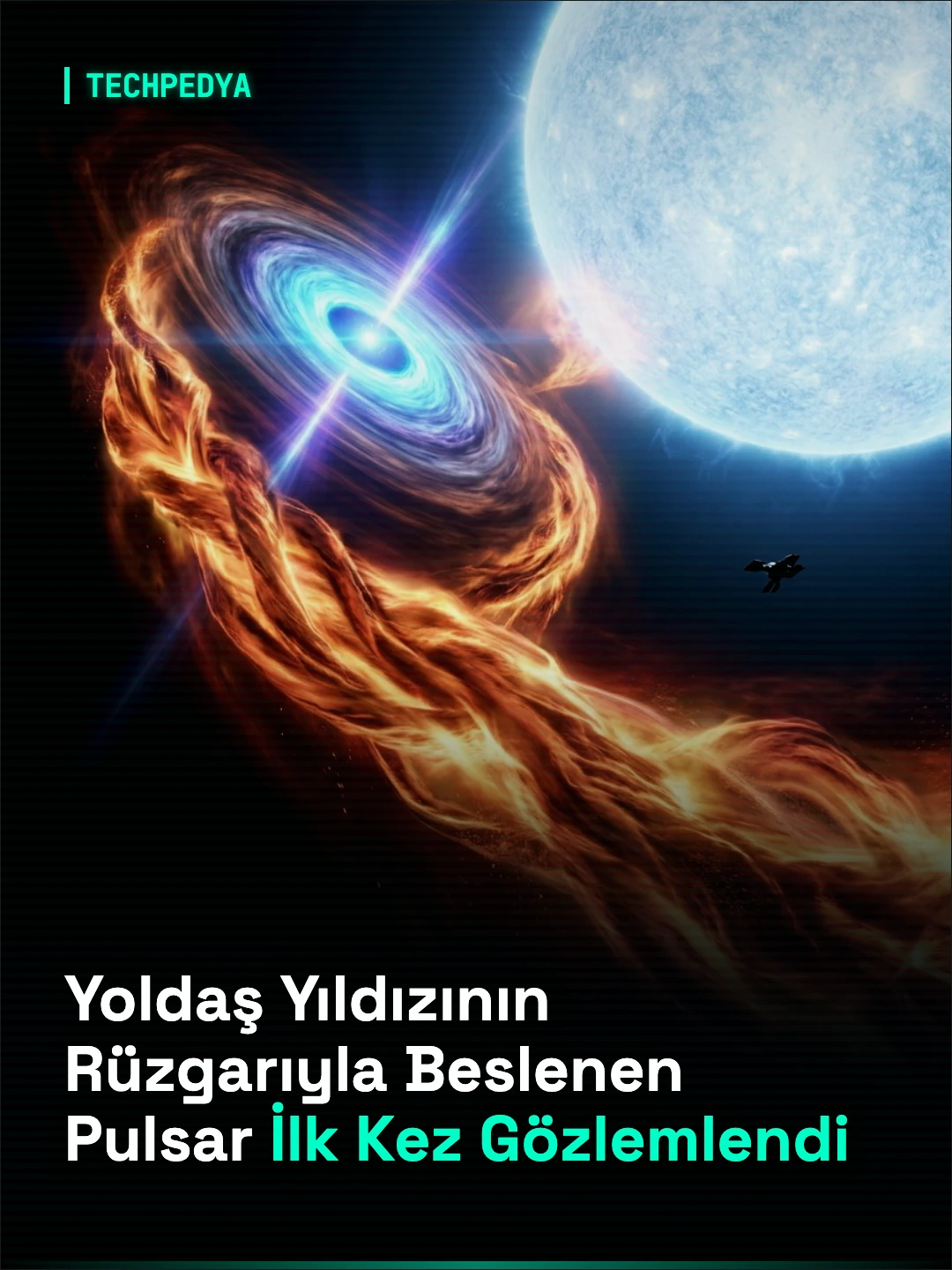 Bir Pulsarın Yoldaş Yıldızının Rüzgarıyla Beslendiği İlk Kez Doğrudan Gözlemlendi